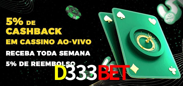 Promoções do cassino ao Vivo D333Bet